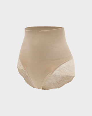 High Waist Tummy Control Kantafgewerkte Mesh Slip