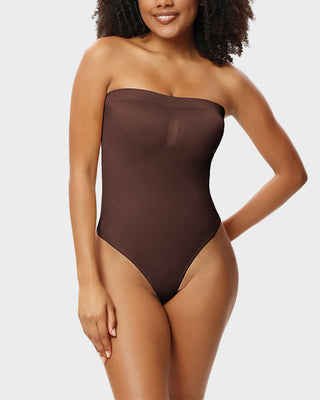 Naadloze Bandeau Shaping Bodysuit met Afneembare Bandjes