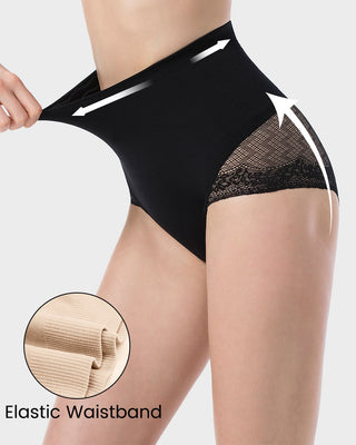 High Waist Tummy Control Kantafgewerkte Mesh Slip