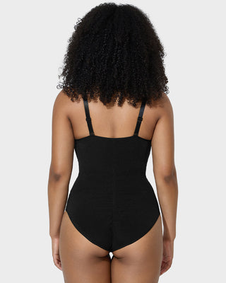 Shapewear Bodysuit met Kruislingse Mesh Panelen