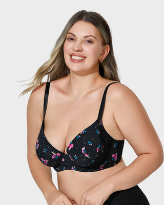 Push-Up BH met Diepe V-Hals en Kantafwerking – Volledige Bedekking