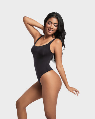 Naadloze Sculpt Bodysuit zonder Mouwen met Ronde Hals en Stringmodel