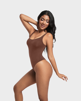 Naadloze Sculpt Bodysuit zonder Mouwen met Ronde Hals en Stringmodel
