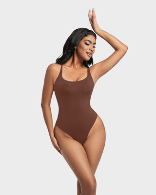 Naadloze Sculpt Bodysuit zonder Mouwen met Ronde Hals en Stringmodel