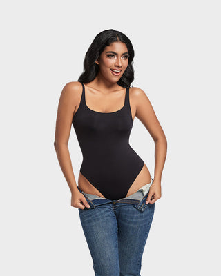 Naadloze Sculpt Bodysuit zonder Mouwen met Ronde Hals en Stringmodel