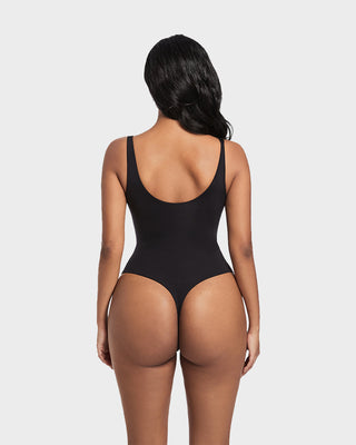 Naadloze Sculpt Bodysuit zonder Mouwen met Ronde Hals en Stringmodel