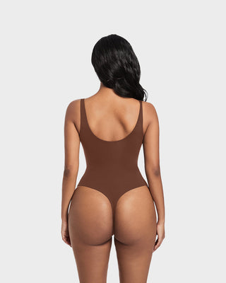 Naadloze Sculpt Bodysuit zonder Mouwen met Ronde Hals en Stringmodel