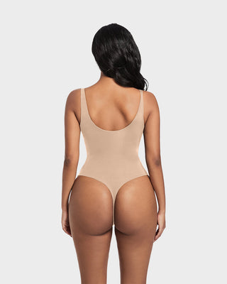 Naadloze Sculpt Bodysuit zonder Mouwen met Ronde Hals en Stringmodel