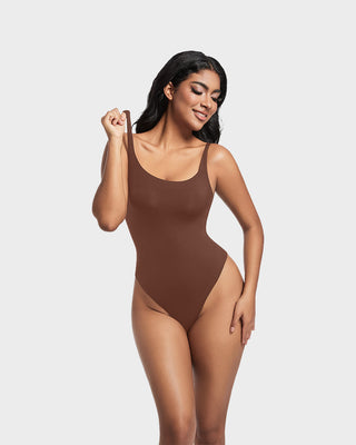 Naadloze Sculpt Bodysuit zonder Mouwen met Ronde Hals en Stringmodel