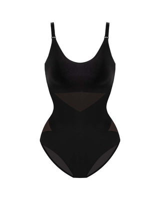 Shapewear Bodysuit met Kruislingse Mesh Panelen